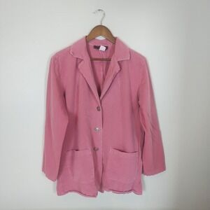 Vintage‎ Orvis Pink 100% Cotton Button Front Shacket Medium Casual Layering